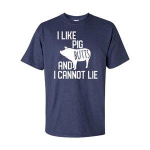 BBQ shirt I Like Pig Butts Navy Blue Next level